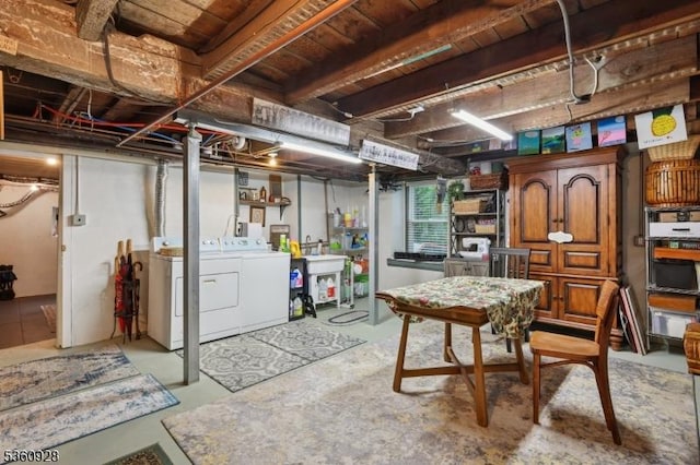 2 Broad St, Stockton Boro, NJ 08559 - below grade area with separate washer and dryer