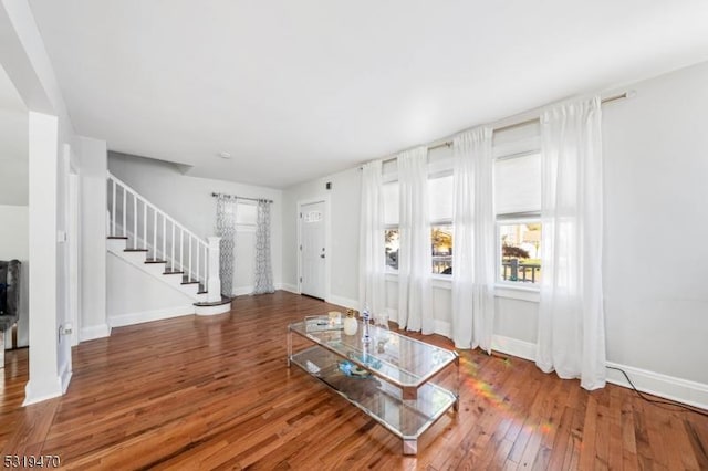 770 Stone St, Rahway City, NJ 07065 - foyer entrance featuring stairway, hardwood / wood-style flooring, and baseboards