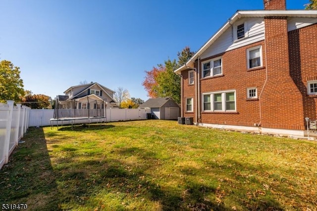 770 Stone St, Rahway City, NJ 07065 - view of yard with a trampoline and central AC