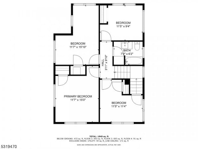 770 Stone St, Rahway City, NJ 07065 - home floor plan