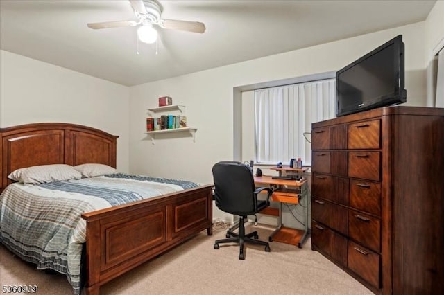 804 Orchard Meadows Dr, Union Twp, NJ 07083 - bedroom featuring light carpet, an office area, and a ceiling fan