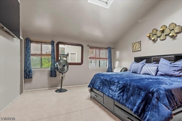 804 Orchard Meadows Dr, Union Twp, NJ 07083 - carpeted bedroom with vaulted ceiling, a skylight, and baseboards