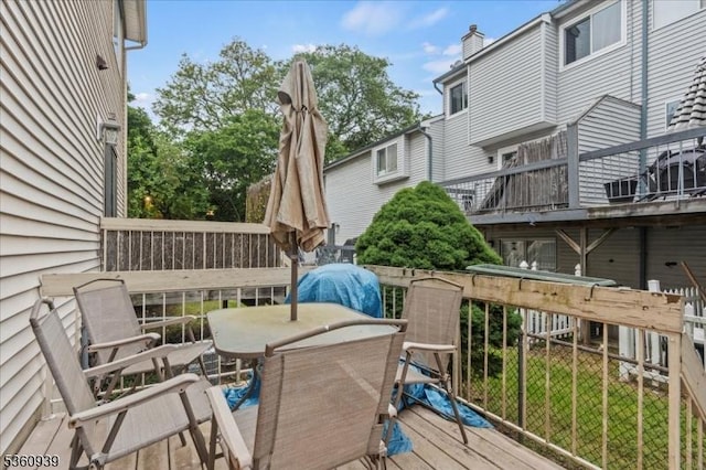 804 Orchard Meadows Dr, Union Twp, NJ 07083 - wooden deck featuring outdoor dining area