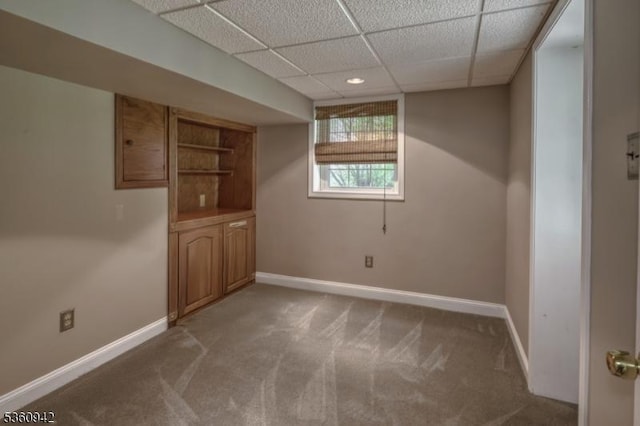 3 Rolling Hill Dr, Morris Twp, NJ 07960 - unfurnished room with carpet flooring, a paneled ceiling, and baseboards