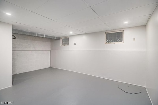 31 Canterberry Cir, Raritan Twp, NJ 08822 - finished below grade area with concrete block wall, a drop ceiling, and recessed lighting