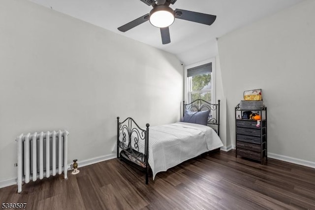24-09 Raphael St, Fair Lawn Boro, NJ 07410 - bedroom featuring radiator, wood finished floors, baseboards, and ceiling fan