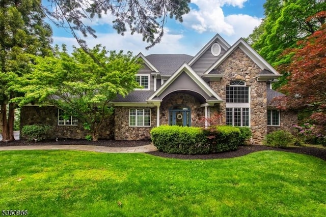 7 Briscoe Chase, Ringwood Boro, NJ 07456 - view of front of property with stone siding and a front yard