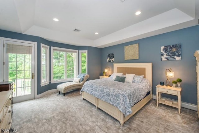 7 Briscoe Chase, Ringwood Boro, NJ 07456 - bedroom featuring a raised ceiling, access to outside, multiple windows, and recessed lighting