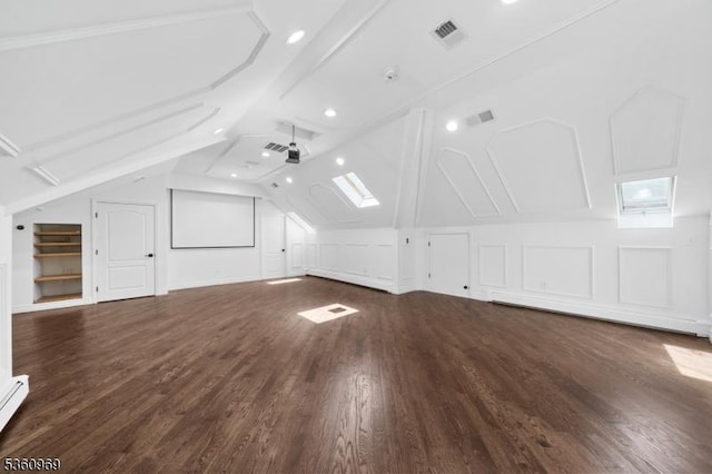 47 Cutlass Rd, Kinnelon Boro, NJ 07405 - bonus room featuring wood finished floors, vaulted ceiling, baseboard heating, and recessed lighting