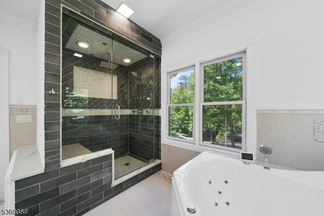 47 Cutlass Rd, Kinnelon Boro, NJ 07405 - full bathroom with a tub with jets and a shower stall