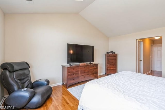 47 Catamaran Ct, Mount Arlington Boro, NJ 07856 - bedroom with light wood-style flooring, vaulted ceiling, and baseboards