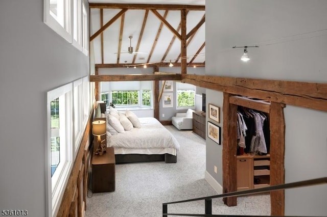 563 Cherry Valley Rd, Montgomery Twp, NJ 08540 - carpeted bedroom featuring a high ceiling and baseboards