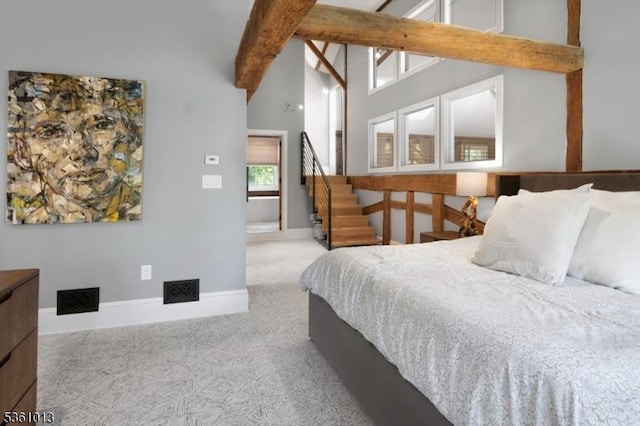 563 Cherry Valley Rd, Montgomery Twp, NJ 08540 - carpeted bedroom featuring baseboards and high vaulted ceiling