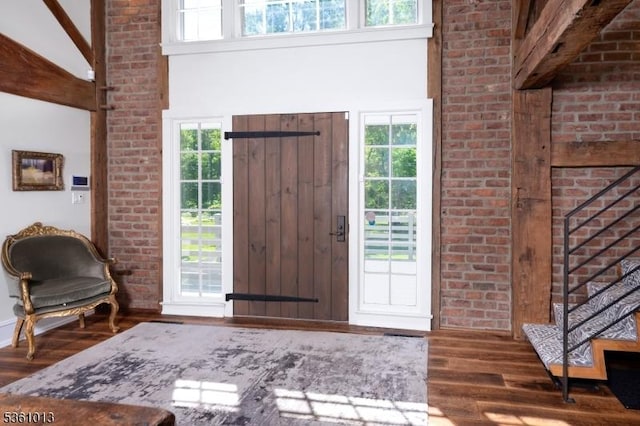 563 Cherry Valley Rd, Montgomery Twp, NJ 08540 - foyer with wood finished floors, healthy amount of natural light, and a towering ceiling