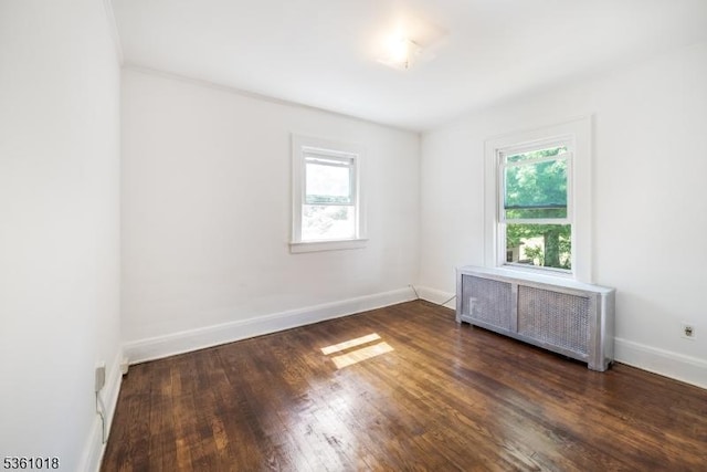 1038 Sherman Ave, Plainfield City, NJ 07063 - empty room featuring radiator, baseboards, and wood finished floors