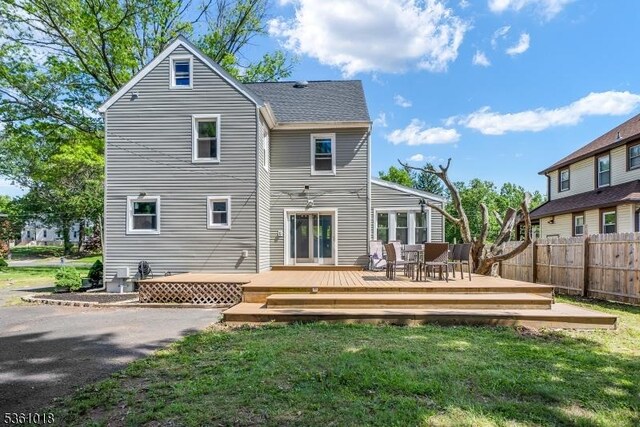 1038 Sherman Ave, Plainfield City, NJ 07063 - back of house with a wooden deck and outdoor dining area