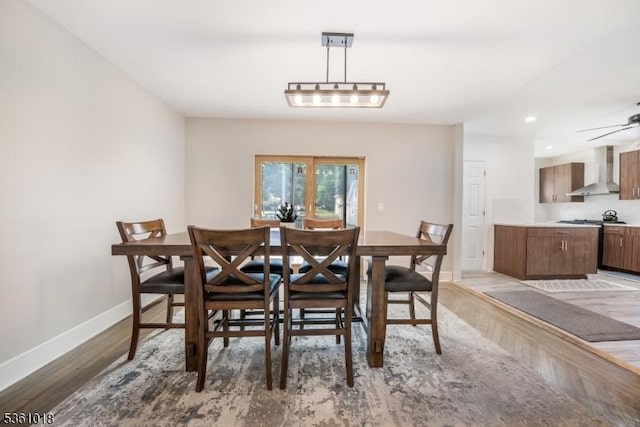 1038 Sherman Ave, Plainfield City, NJ 07063 - dining area with baseboards, light wood-type flooring, and recessed lighting