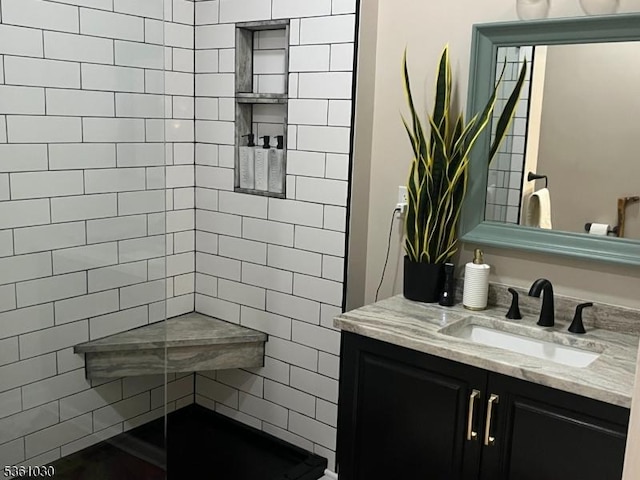 6002 Brookfield Glen Dr Unit 02, White Twp, NJ 07823 - bathroom with vanity and a tile shower