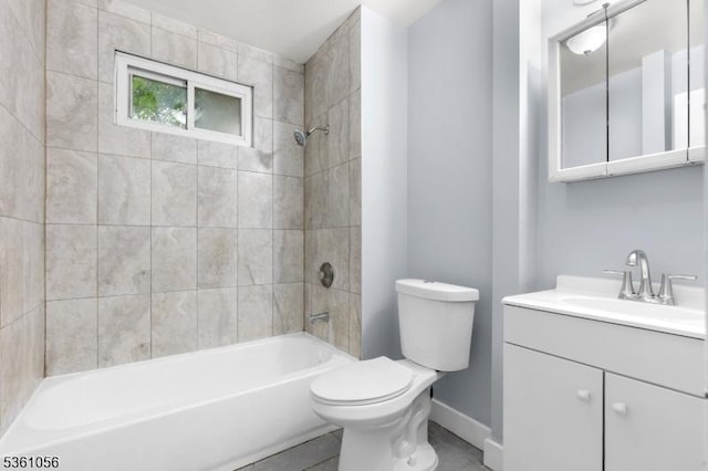 489 Conover Ter, City Of Orange Twp, NJ 07050 - full bathroom featuring vanity, toilet, bathtub / shower combination, and baseboards