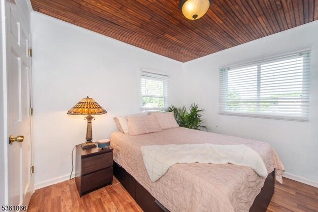2 Shore Rd, Jefferson Twp, NJ 07849 - bedroom featuring wooden ceiling, baseboards, and wood finished floors