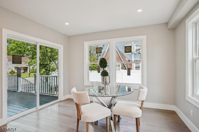 223 Victor St, Scotch Plains Twp, NJ 07076 - dining room featuring plenty of natural light, wood finished floors, baseboards, and recessed lighting