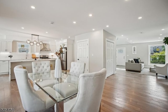 223 Victor St, Scotch Plains Twp, NJ 07076 - dining area featuring healthy amount of natural light, recessed lighting, and light wood-type flooring