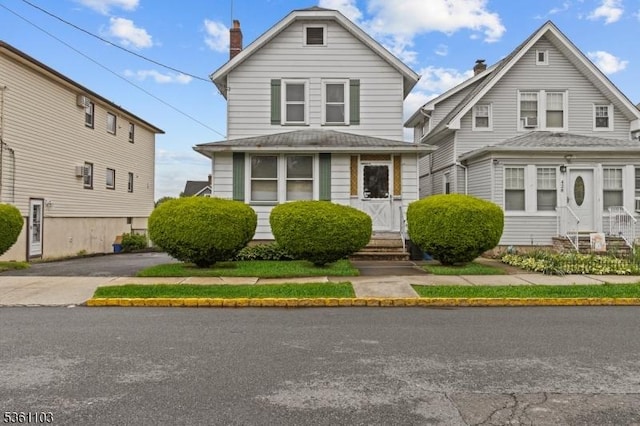 430-432 Dewitt Ave, Belleville Twp, NJ 07109 - american foursquare style home with entry steps, a chimney, and a shingled roof