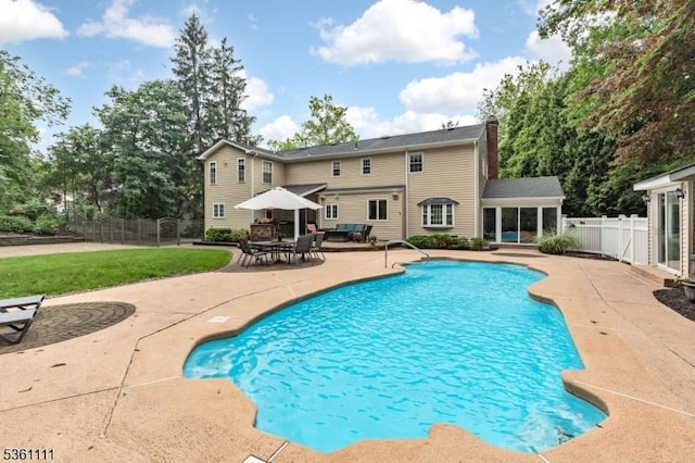 28 Sherbrook Dr, Berkeley Heights Twp, NJ 07922 - view of pool featuring a patio area and a fenced backyard
