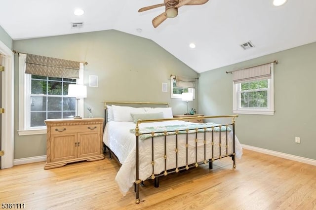 28 Sherbrook Dr, Berkeley Heights Twp, NJ 07922 - bedroom with light wood-type flooring, lofted ceiling, and recessed lighting