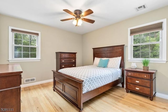 28 Sherbrook Dr, Berkeley Heights Twp, NJ 07922 - bedroom with multiple windows, light wood-style flooring, and ceiling fan