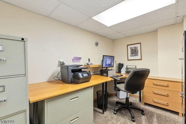 28 Sherbrook Dr, Berkeley Heights Twp, NJ 07922 - home office with a paneled ceiling and light colored carpet