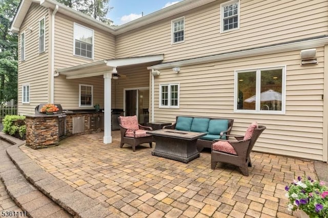 28 Sherbrook Dr, Berkeley Heights Twp, NJ 07922 - view of patio / terrace with an outdoor living space with a fire pit and area for grilling