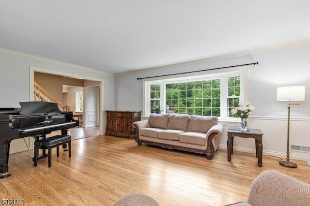 28 Sherbrook Dr, Berkeley Heights Twp, NJ 07922 - living area featuring ornamental molding and light wood-type flooring