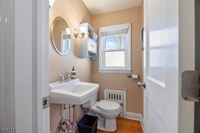 13 Henley Ave, Cranford Twp, NJ 07016 - bathroom with toilet, wood finished floors, baseboards, and a sink