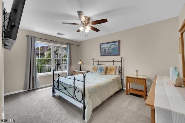 42 Rockcreek Ter Unit 42, Riverdale Boro, NJ 07457 - bedroom featuring light colored carpet, baseboards, and ceiling fan