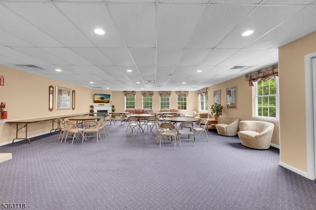 42 Rockcreek Ter Unit 42, Riverdale Boro, NJ 07457 - dining room with carpet floors, a paneled ceiling, recessed lighting, and baseboards