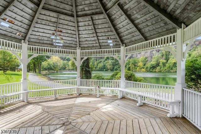 10 Smith Manor Blvd Unit 514, West Orange Twp, NJ 07052 - deck featuring a water view and a gazebo