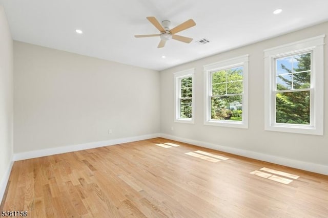 48 Hunterdon Blvd, Berkeley Heights Twp, NJ 07974 - spare room with light wood-style flooring, recessed lighting, and ceiling fan