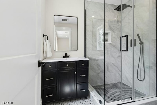 48 Hunterdon Blvd, Berkeley Heights Twp, NJ 07974 - full bath featuring a marble finish shower and vanity