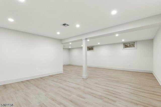 48 Hunterdon Blvd, Berkeley Heights Twp, NJ 07974 - finished below grade area featuring light wood-style floors and recessed lighting