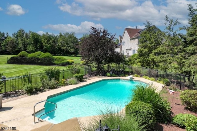 27 Horseshoe Dr, Hillsborough Twp, NJ 08844 - view of pool with a fenced backyard and a patio area