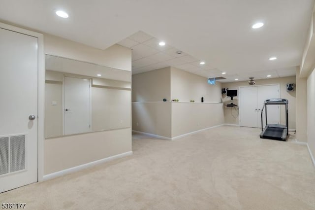 12 Fox Hollow Rd, Montville Twp, NJ 07045 - finished below grade area featuring baseboards, carpet, and recessed lighting