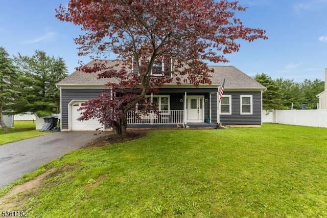 11 Spring Mdw, Oxford Twp, NJ 07863 - cape cod-style house with a porch, an attached garage, and driveway