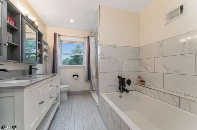 11 Spring Mdw, Oxford Twp, NJ 07863 - full bath with a garden tub, double vanity, and a shower with curtain