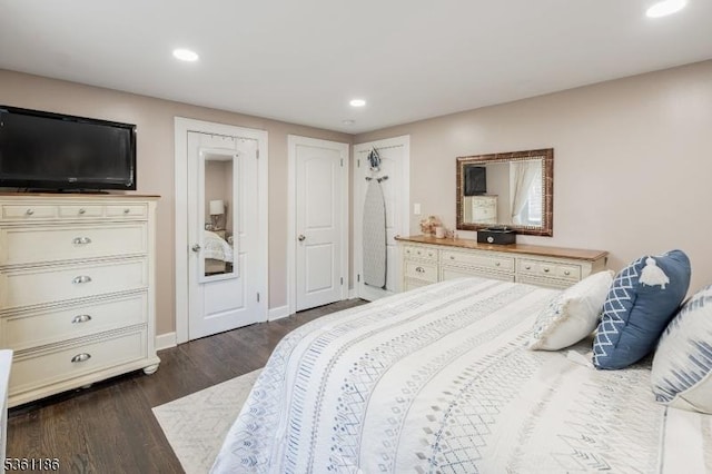 17 Woodstone Rd, Rockaway Boro, NJ 07866 - bedroom featuring dark wood-style floors, recessed lighting, and baseboards