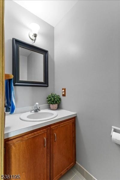 10A E Crisman Rd, Blairstown Twp, NJ 07825 - bathroom featuring vanity, tile patterned floors, and baseboards