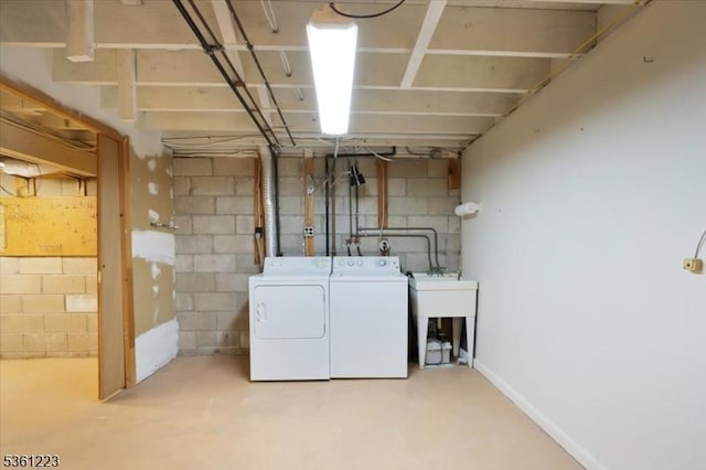 14 Highpoint Unit 14, Cedar Grove Twp, NJ 07009 - unfinished basement with washer and dryer and concrete block wall