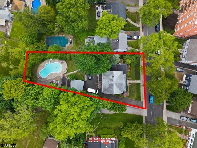 314 Chestnut St, Nutley Twp, NJ 07110 - aerial view of residential area featuring a pool area