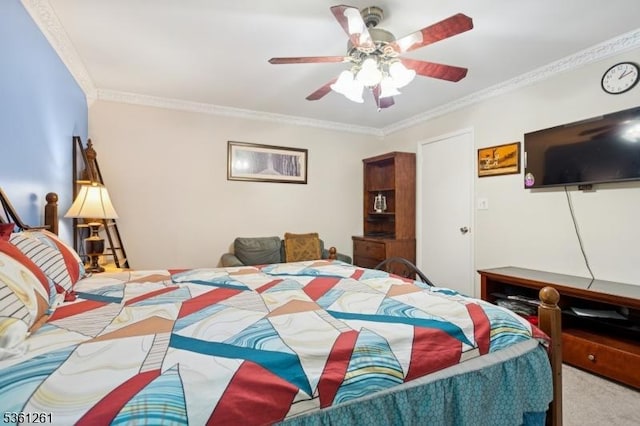 665F Dover Ct, Hillsborough Twp, NJ 08844 - bedroom featuring crown molding, carpet flooring, and ceiling fan