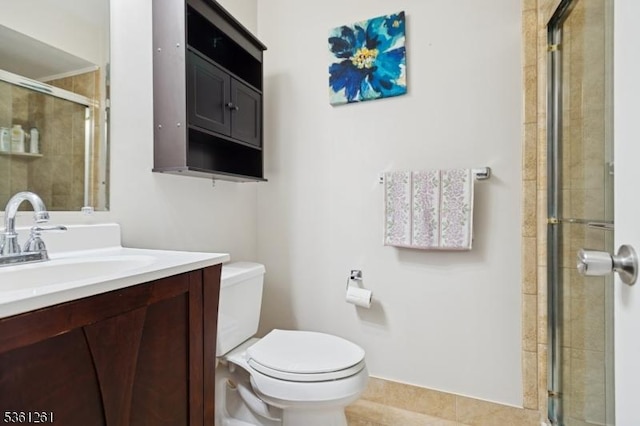 665F Dover Ct, Hillsborough Twp, NJ 08844 - bathroom featuring toilet, vanity, and a tile shower